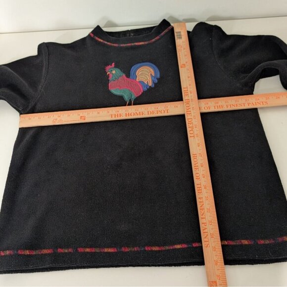 Vintage Rooster Sweatshirt Womens Size XL Black Chicken Cottage Farm Made in USA - Picture 7 of 9